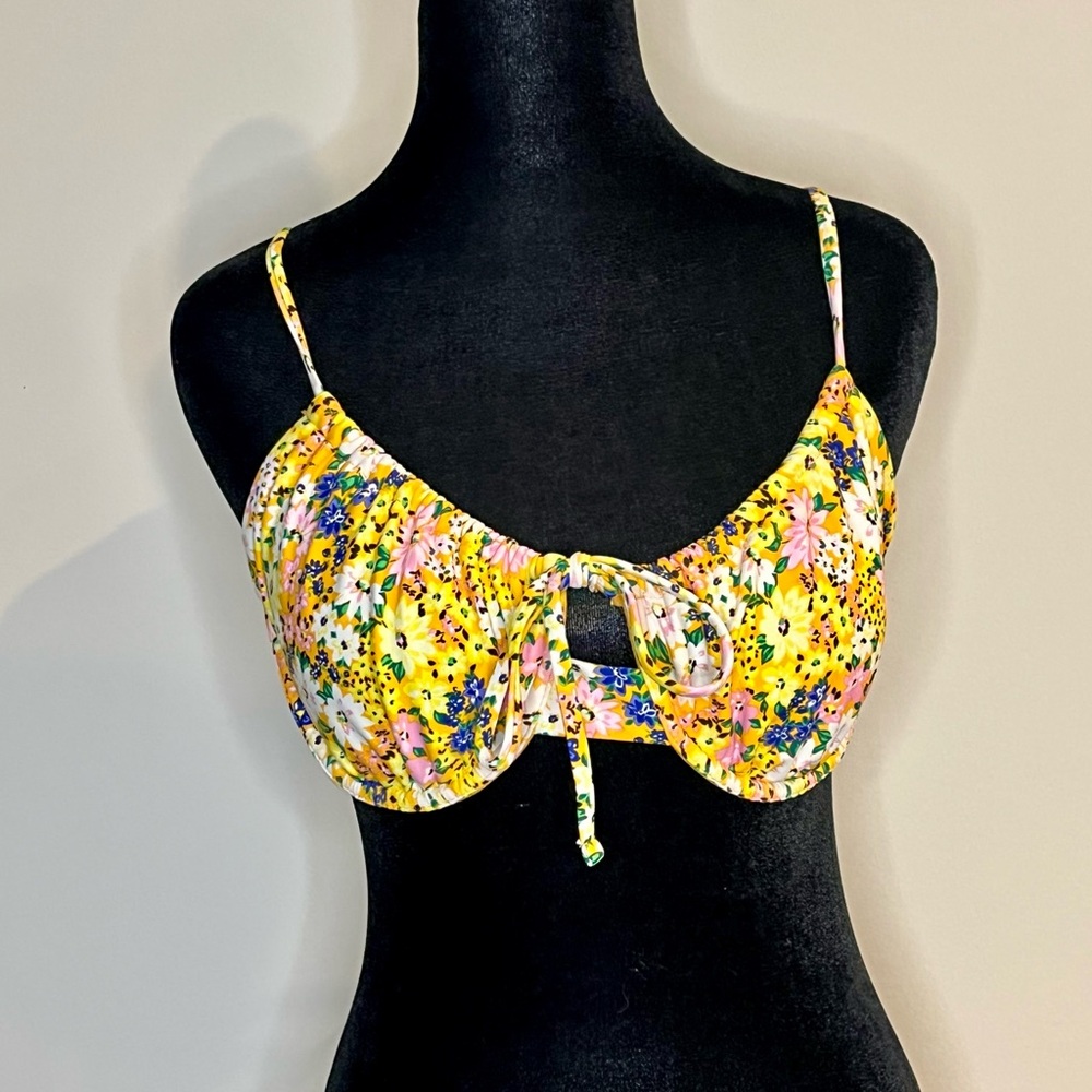 Time and Tru Padded Underwire Bikini Top Yellow L - Picture 4 of 7